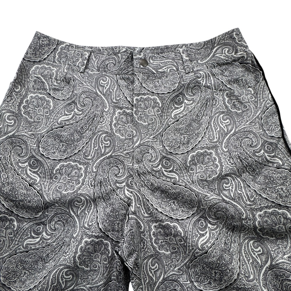 NWOT Dana Buchman Paisley Pants Womens 8 Black White Straight Leg Luxury Trouser - Picture 3 of 15
